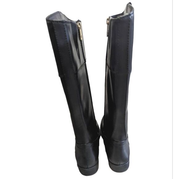 Tommy Hilfiger Shano black vegan leather tall riding boots women's 7.5 - Picture 3 of 9
